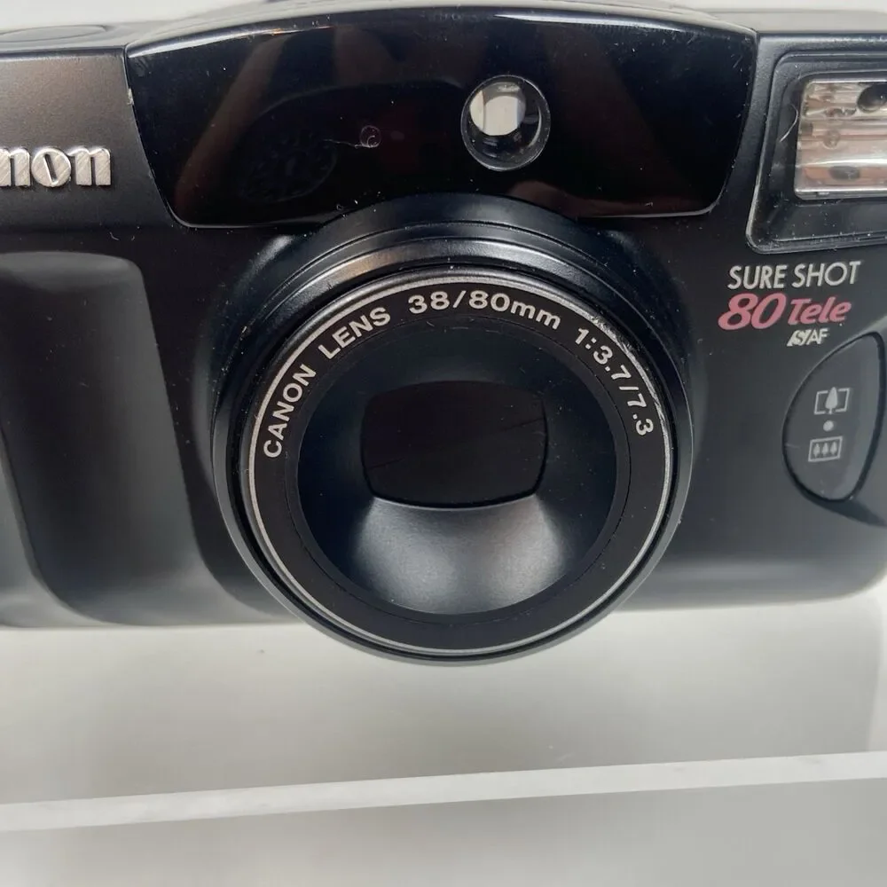 Canon Sure Shot 80 Tele Date 35mm Film Camera w/ Manual / New Battery - Tested